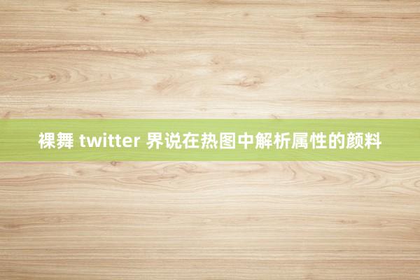 裸舞 twitter 界说在热图中解析属性的颜料