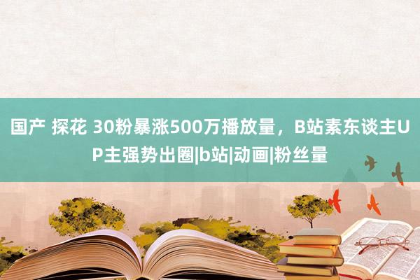 国产 探花 30粉暴涨500万播放量，B站素东谈主UP主强势出圈|b站|动画|粉丝量