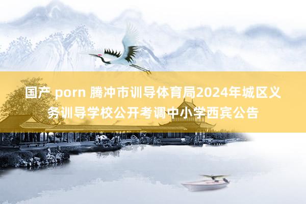 国产 porn 腾冲市训导体育局2024年城区义务训导学校公开考调中小学西宾公告